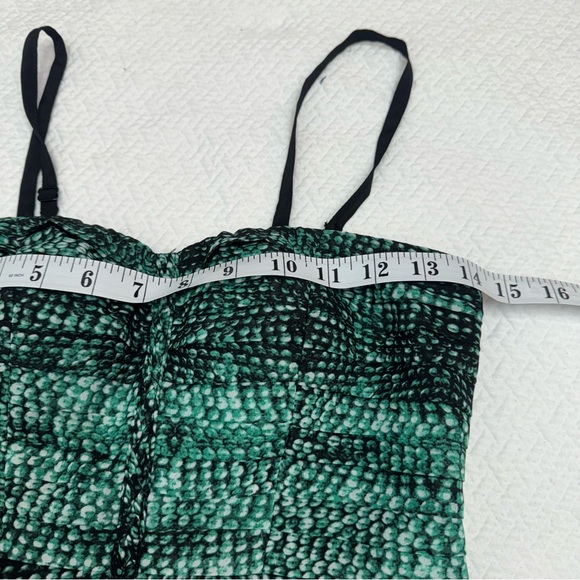 NWT Moulinette Soeurs Vernalis Maxi Dress Strapless Green Black Size 0 - Picture 11 of 11